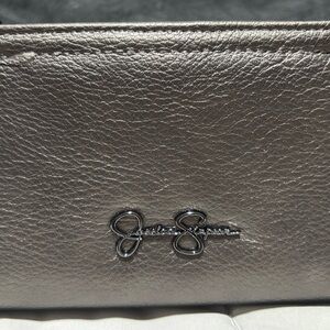 Jessica Simpson Metallic Silver Pebbled Wallet